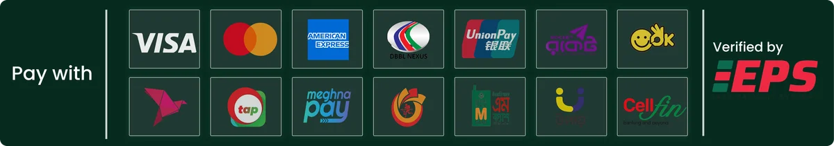 Pay with Visa, Mastercard, American Express, bKash, Nagad, Rocket, Upay and more — verified by EPS