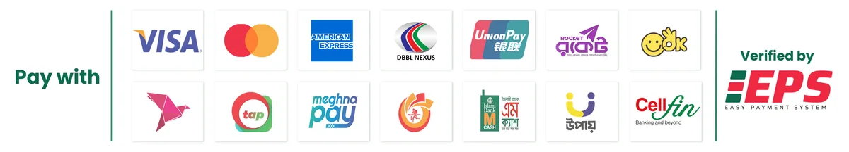 Pay with Visa, Mastercard, American Express, bKash, Nagad, Rocket, Upay and more — verified by EPS